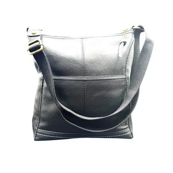 The Sak Lucia Black Pebbled Leather Crossbody Bag Near Perfect