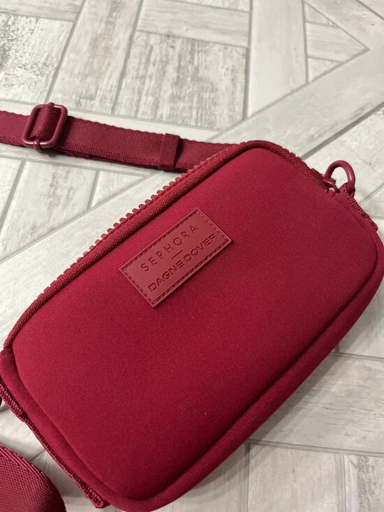 Dagne Dover Sephora colab bag. Burgundy crossbody with long strap brand new cond