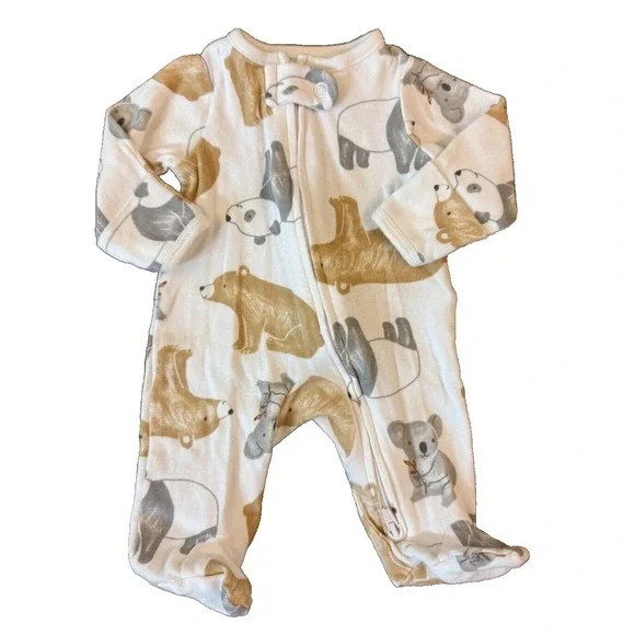 Carters Preemie Baby‎ Boy Girl Unisex Sleeper 2 Way Zipper Outfit Bear Animal
