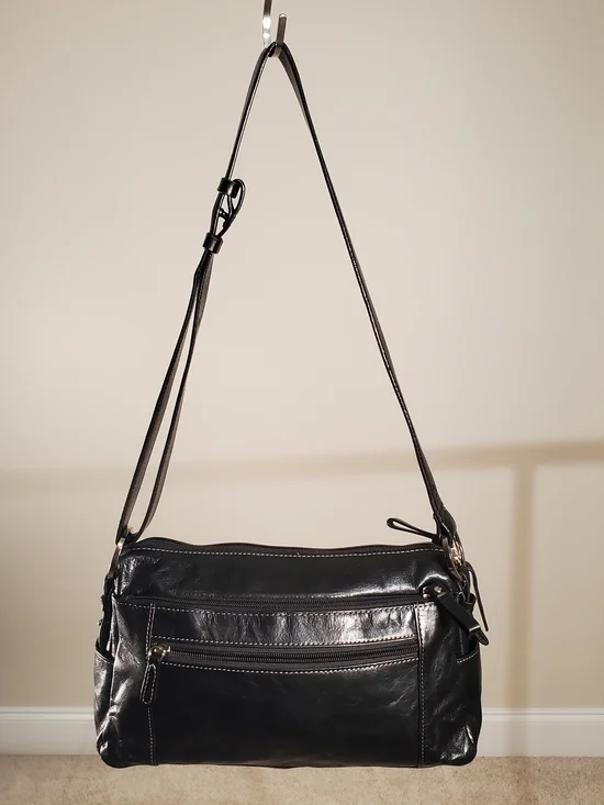 Giani Bernini Black Leather Crossbody Purse Vintage