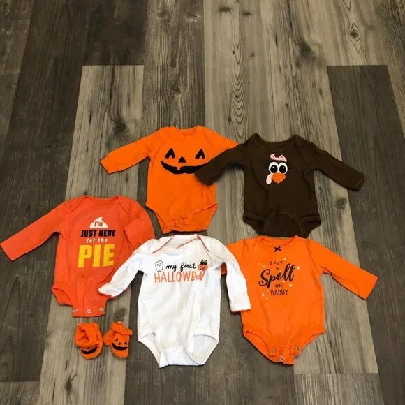 Carters/ Little Wonders/ Koala Kids Halloween Onesie Fall 0-3M‎ Bundle