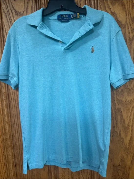 Ralph Lauren Light Aqua Polo Shirt with Embroidered Pony