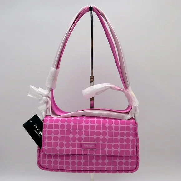 Kate Spade Noel Jacquard Convertible Crossbody Shoulder Bag Vivid Snapdragon