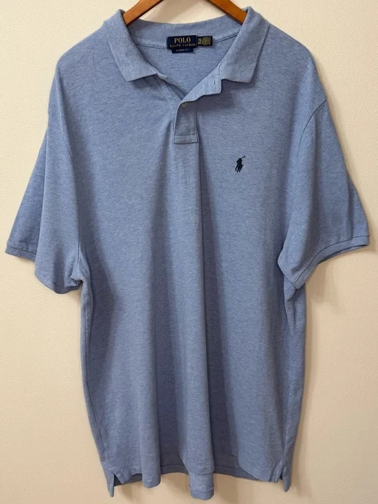 Polo Ralph Lauren Blue Polo Shirt XXL Classic Fit Cotton Short Sleeve