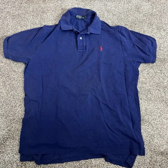 Polo Ralph Lauren Men's XL Navy Blue Short Sleeve Polo Shirt Red Pony Logo