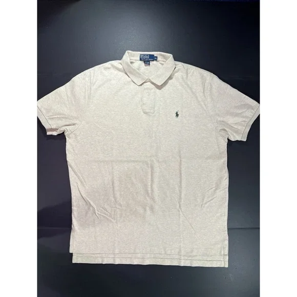 Ralph Lauren Polo Shirt Knit Men's XL Embroidered Horseman Tan‎ Green