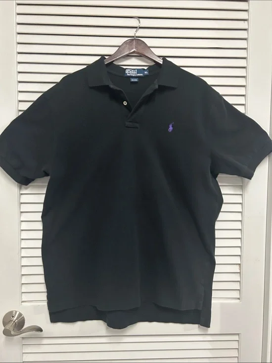 Ralph Lauren Black Polo with Purple Pony