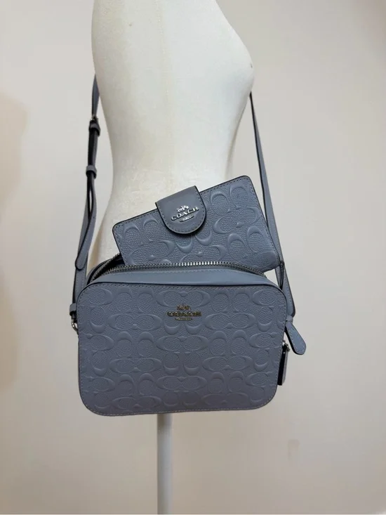 Coach Mini Camera Bag and Wallet in Twilight Blue