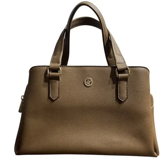 ORA DELPHINE SATCHEL PEBBLE LEATHER CAMEL TAN 12