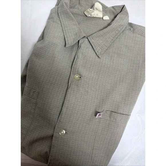 VTG Polo Jeans Co. Ralph Lauren SS  Mens Shirt Sz‎ L Cotton 90's Gray Block