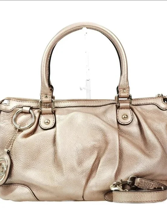 Gucci Sukey Tote Pebbled Leather w/ Strap & GG Charm