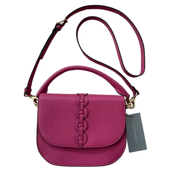 Antonio Melani Rosie Crossbody Bag Women Bright Pink Leather‎ Barbiecore Chic