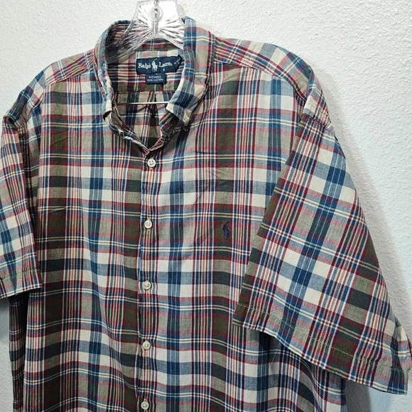 Ralph Lauren Men's Short Sleeve Plaid‎ Polo Size XL