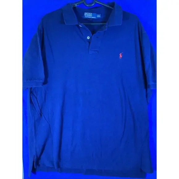 Polo By Ralph Lauren Men XXL Royal Blue Polo Shirt Short Sleeve red pony