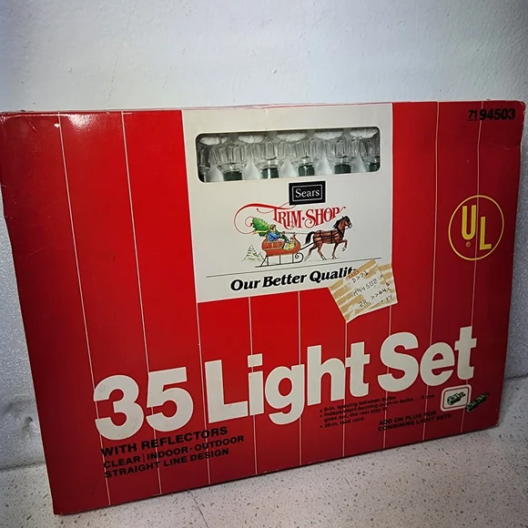Vintage Sears Trim Shop 35 Light Set In Original Package