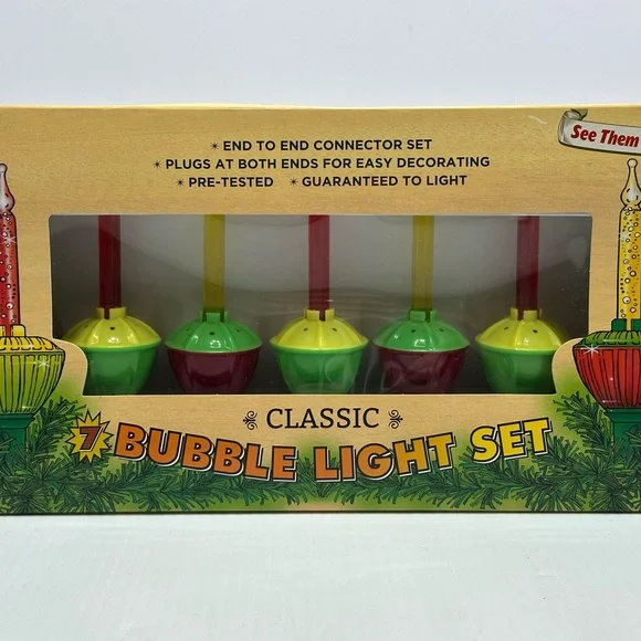 Kurt Adler‎ Classic Bubble Light Set - Green and Yellow