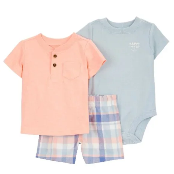 Carter's Child of Mine Baby Boy 3-Piece Outfit Set: Happy Little One
