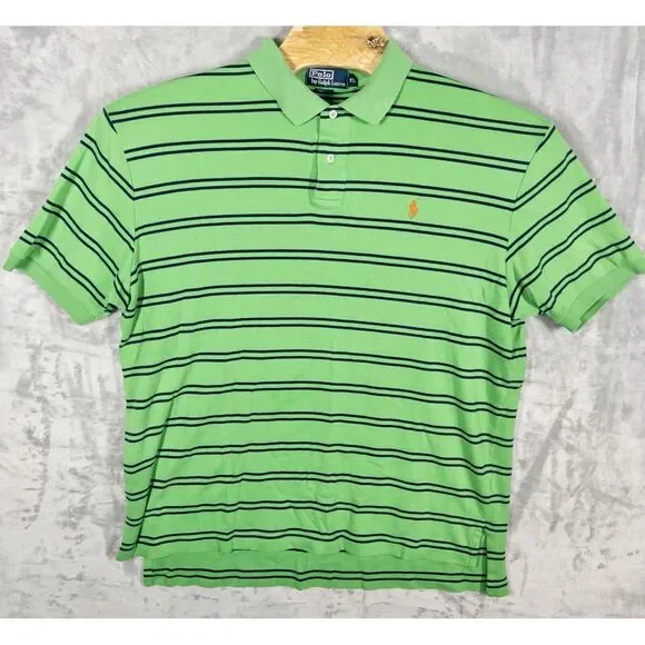 Ralph Lauren Polo Mens XL Green‎ & Blue Stripe