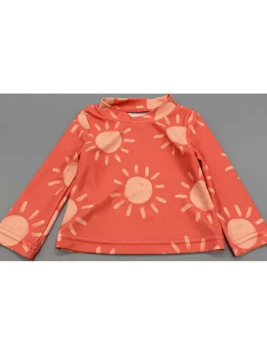 Carter's Sun Print Orange Long Sleeve Pullover T-Shirt 6m Baby Unisex