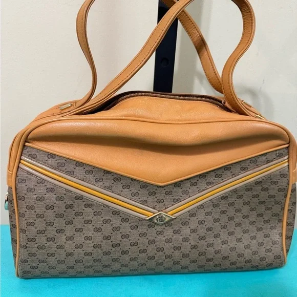 Gucci Micro Logo Beige and Taupe Handbag
