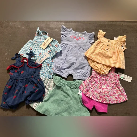 Carter's Matching Sets Blue and Green Summer Collection newborn lot‎