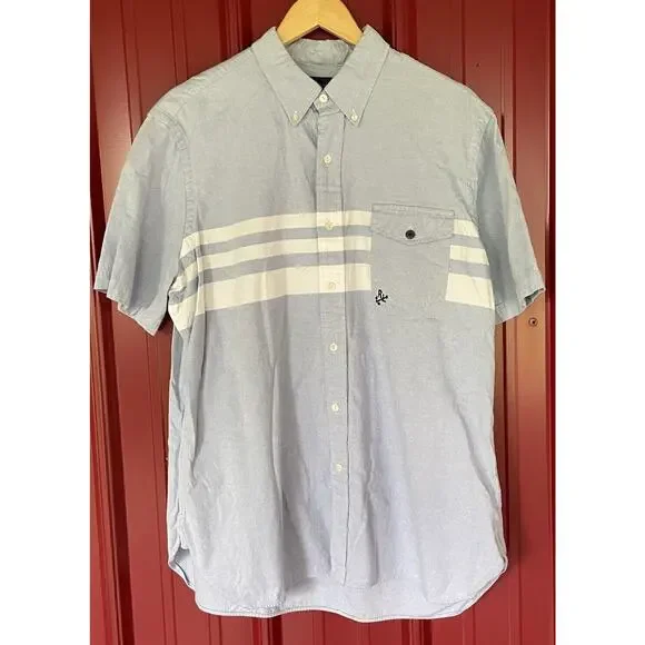 Ralph Lauren Shirt Nautical Striped Button Down RL Anchor Logo Shirt Sleeve‎ XL