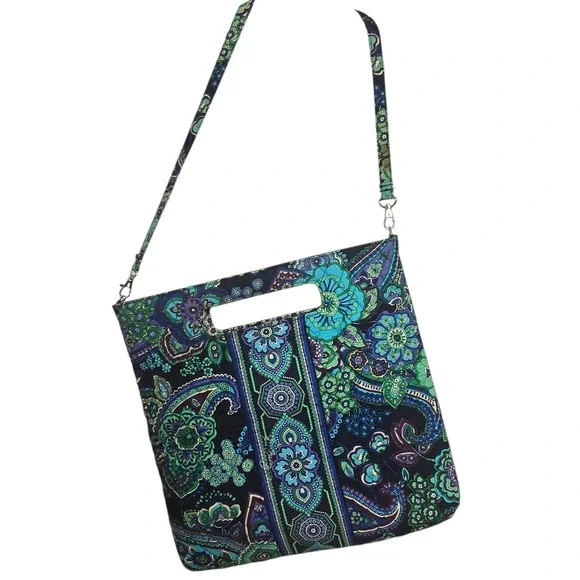 Vera‎ Bradley Rhythm and Blues Quilted Tote Crossbody Bag Tote Boho Paisley