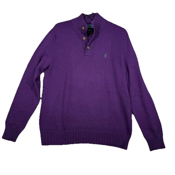 Polo Ralph Lauren Men's Medium Knit Sweater Exclusive Of‎ Decoration Purple