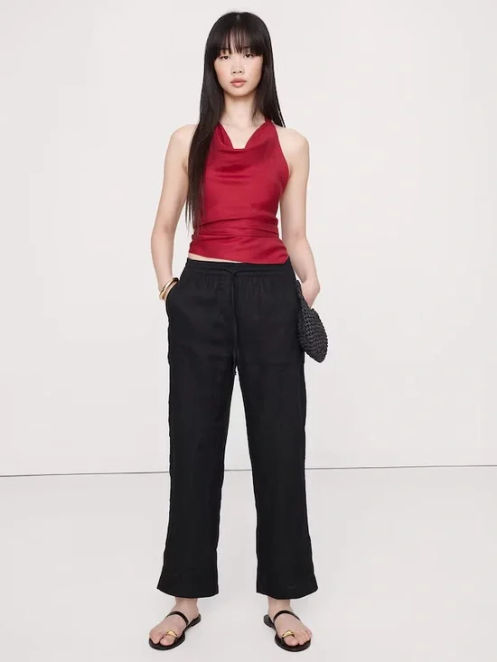 Banana Republic Linen Pull-On Ankle Pant 7134720420002
