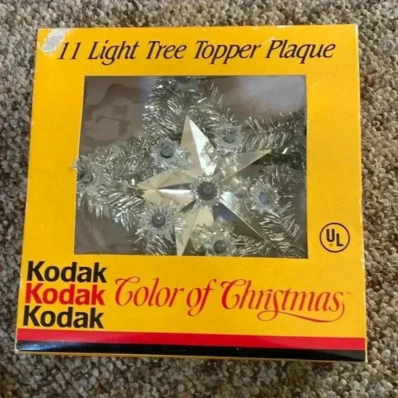 Kodak vtg 11 light tree topper plaque color Christmas from the 90's