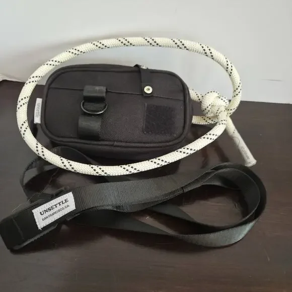 Unsettle & Co Rover Belt Crossbody Bag Black Two Straps Modular Carabiner Purse