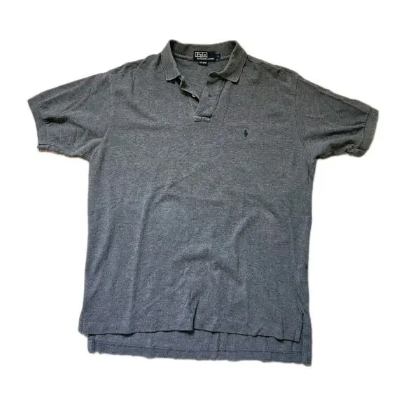 Polo Ralph Lauren Gray Polo Shirt Mens Large Short Sleeve Cotton Pony Logo GUC
