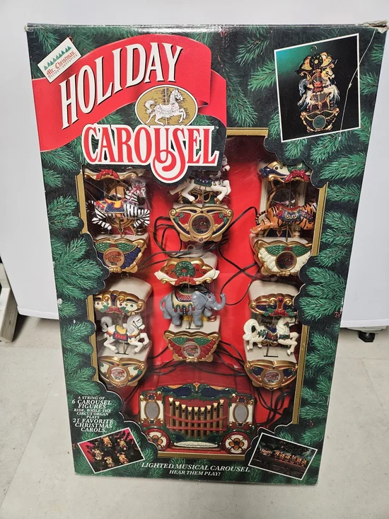 Holiday Carousel Lighted Musical Decoration - Red/Green