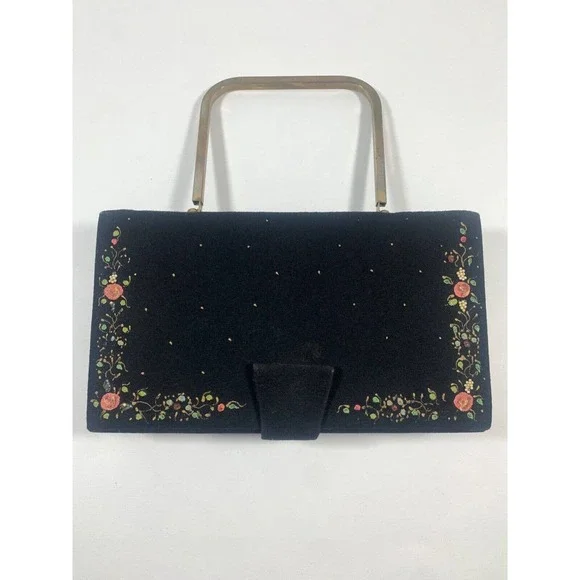 Tyrolean Vintage Handbag Retro Rockabilly Floral