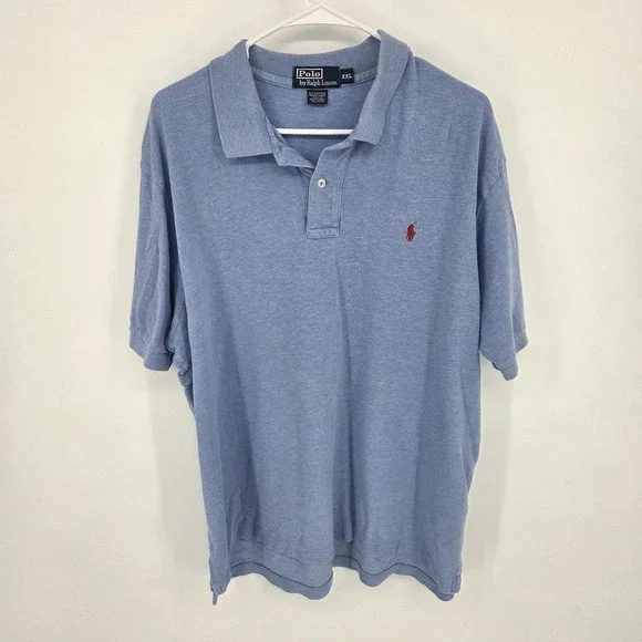 Ralph Lauren Polo Shirt Men XXL Performance Blue Pony Preppy