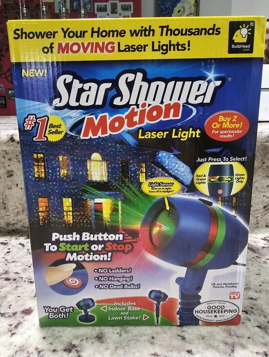 Star Shower Motion Laser Lights Projector 10639-6 Brand New