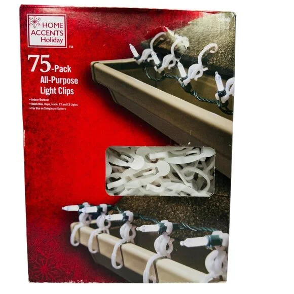 75-Pack All-Purpose Light Clips, Indoor/Outdoor perfect for holidays
