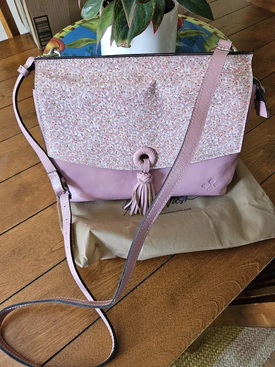 Patricia Nash Mollia Satcgel Boquet Beet Tassel Crossbody Bag