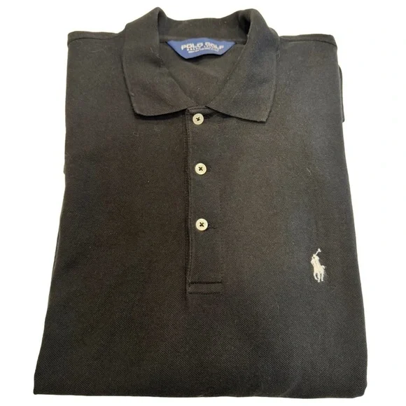 Ralph Lauren Golf Men's XL Black Polo Shirt Short Sleeve Embroidered Pony Logo