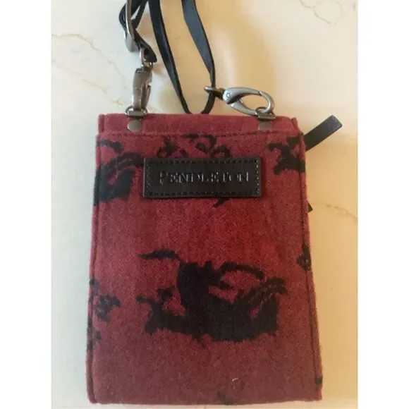 Pendleton Wallet Crossbody Bag Red Black Bucking Bronco