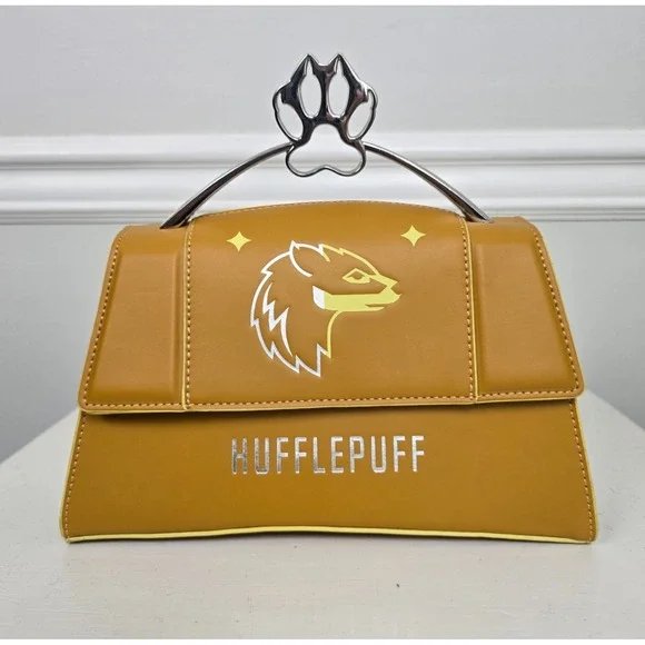 Harry Potter x Fred Segal Hufflepuff Handbag Yellow Faux Leather 9.5