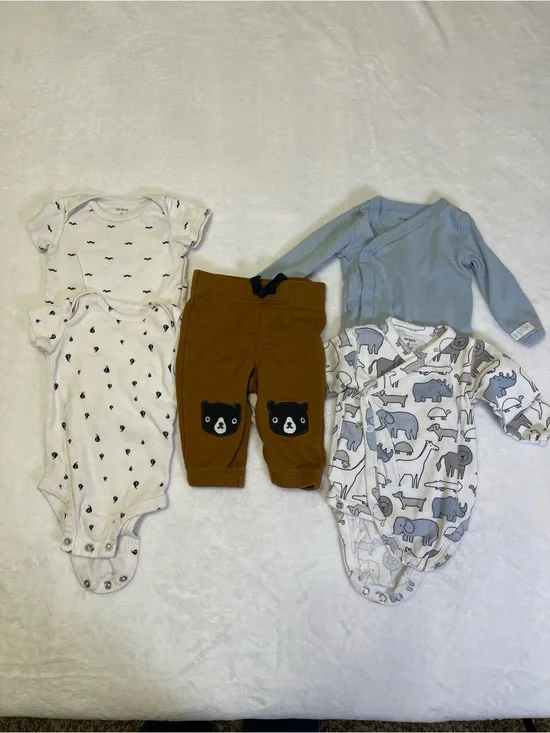 Carter's Baby 3 mos & Gymboree 3-6 mos Pants - Animals, Boats, Mustaches 5 pcs