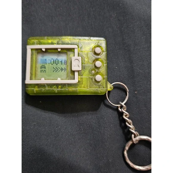 Vintage 1997 Bandai Digimon Virtual Pet Translucent Neon Green Digital Monster
