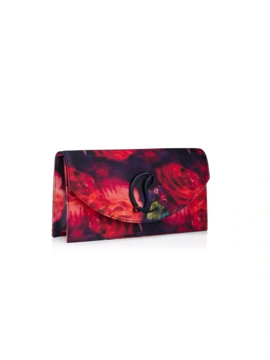 Christian Louboutin LOUBI 54 floral satin clutch/ Crossbody made in Italy