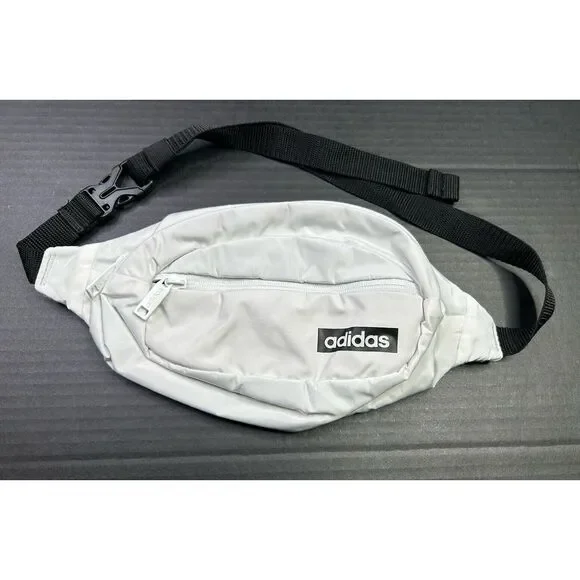 Adidas Unisex Core Fanny Pack Waist Belt Crossbody Travel Bag White + Black