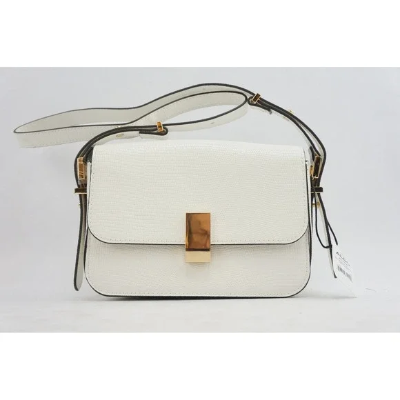 Aldo Eteiniix White‎ Textured Shoulder Bag Gold Clasp Top Handle