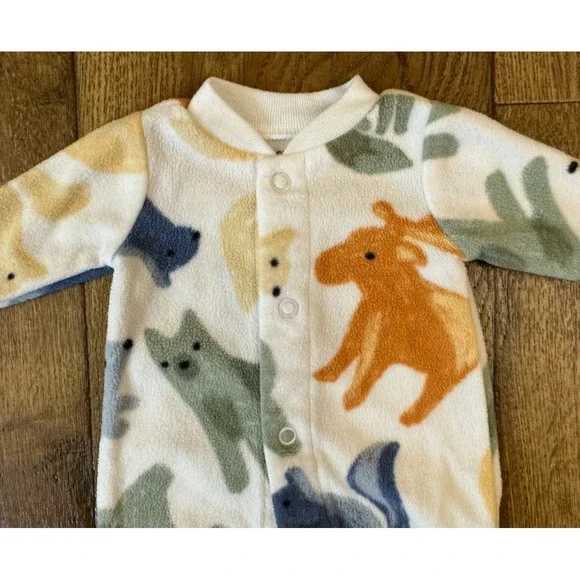 Carters Preemie Baby Boy Sleeper Outfit Romper Fleece Animal Reborn Winter‎