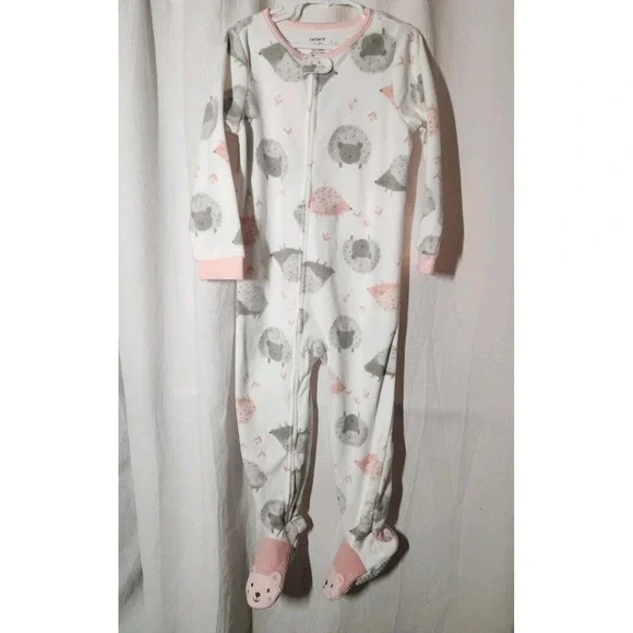 Carter's Big Girls Footed Microfleece PJs‎ Sheep Sleeper Pajamas  Pink Size 5T