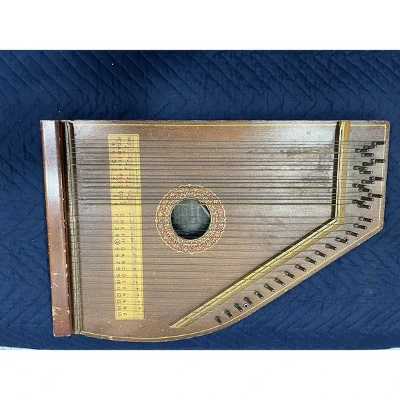 Antique Hawaiian Mandolin Harp Zither Vintage String Instrument Germany