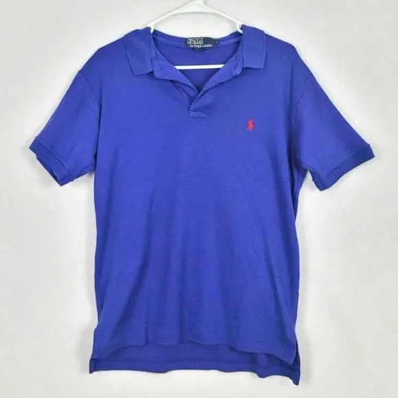 Polo Ralph Lauren Large Men's Royal Blue Short Sleeve Shirt 100% Cotton Preppy